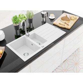 Mexen ANDRES Jednodrez s vaničkou 1000x500x200, granit biela 6515101510-20