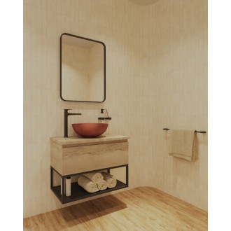 Umývadlo na dosku SAT Cemento 42x42 cm terakota bez prepadu CEM4242T