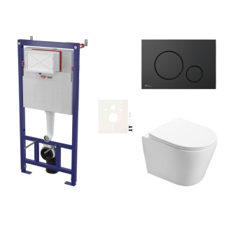 Cenovo zvýhodnený závesný WC set SAT do ľahkých stien / predstenová montáž + WC SAT Infinitio SIKOSSIN68K
