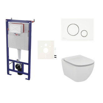 Cenovo zvýhodnený závesný WC set SAT do ľahkých stien / predstenová montáž + WC Ideal Standard Tesi SIKOSSTES70K