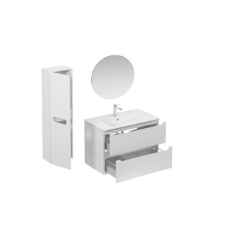 Kúpeľňová zostava s umývadlom vrátane umývadlovej batérie, vtoku a sifónu Naturel Stilla biela lesk KSETSTILLA006