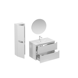 Kúpeľňová zostava s umývadlom vrátane umývadlovej batérie, vtoku a sifónu Naturel Stilla biela lesk KSETSTILLA006