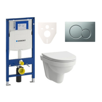 Cenovo zvýhodnený závesný WC set Geberit do ľahkých stien / predstenová montáž + WC Laufen Laufen Pro Nordic SIKOGES3H3