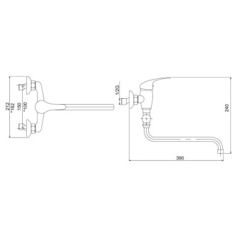 Vaňová batéria Novaservis Titania Iris bez sprchového setu 100 mm chróm 92073/1.0