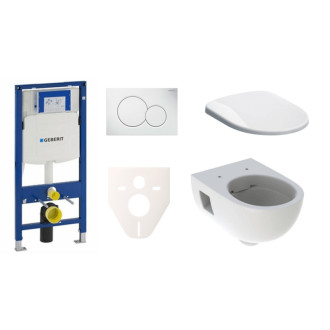 Cenovo zvýhodnený závesný WC set Geberit do ľahkých stien / predstenová montáž + WC Geberit Selnova SIKOGES3S1