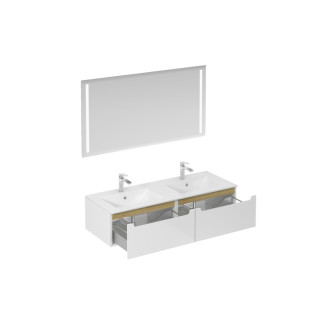 Kúpeľňová zostava s umývadlom vrátane umývadlovej batérie, vtoku a sifónu Naturel Stilla biela lesk KSETSTILLA028