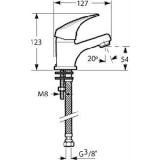Umývadlová batéria Jika Talas bez výpuste chróm H3111N10041101
