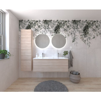 Kúpeľňová zostava s umývadlom vrátane umývadlovej batérie, vtoku a sifónu Naturel Ancona akácie KSETANCONA6