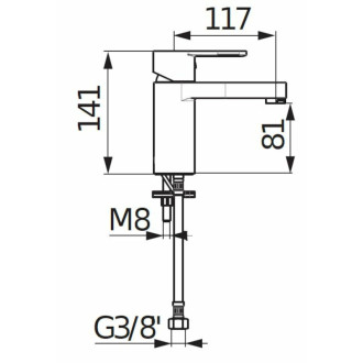 Umývadlová batéria Jika Mio bez výpuste chróm H3111V10041101
