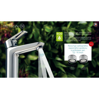 Vysoká umývadlová batéria Novaservis Metalia 58 bez výpustu chróm 58501/1,0
