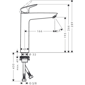 Umývadlová batéria Hansgrohe Logis bez výpustu chróm 71091000
