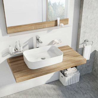 Umývadlo na dosku Ravak Ceramic Slim 55x37 cm bez otvoru pre batériu, bez prepadu XJX01155002