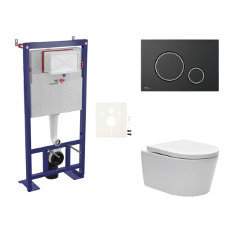 Cenovo zvýhodnený závesný WC set SAT do ľahkých stien / predstenová montáž + WC SAT Brevis SIKOSSBR78