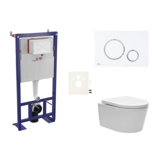 Cenovo zvýhodnený závesný WC set SAT do ľahkých stien / predstenová montáž + WC SAT Brevis SIKOSSBR76