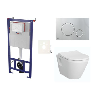 Cenovo zvýhodnený závesný WC set SAT do ľahkých stien / predstenová montáž + WC Vitra Integra SIKOSSINTRE71K