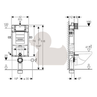 Nádržka na zamurovanie k WC Geberit Kombifix 110.367.00.5