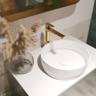 Vysoká umývadlová batéria Hansgrohe Talis E s výpustou leštený vzhľad zlata 71716990