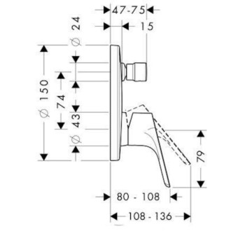 Vaňová batéria Hansgrohe Focus bez podomietkového telesa chróm 31945000