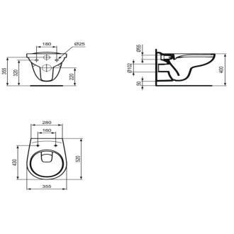 Cenovo zvýhodnený závesný WC set TECE do ľahkých stien / predstenová montáž + WC S-Line S-line Pre KMPLSIKOTSCR
