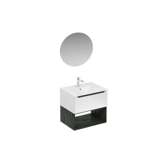 Kúpeľňová zostava s umývadlom vrátane umývadlovej batérie, vtoku a sifónu Naturel Stilla biela lesk KSETSTILLA008