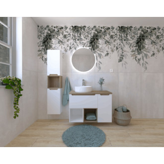 Kúpeľňová zostava s umývadlom vrátane umývadlovej batérie, vtoku a sifónu Naturel Stilla biela lesk KSETSTILLA013