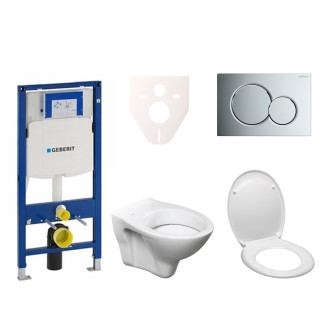 Cenovo zvýhodnený závesný WC set Geberit do ľahkých stien / predstenová montáž + WC S-Line S-line Pro 111.300.00.5ND2