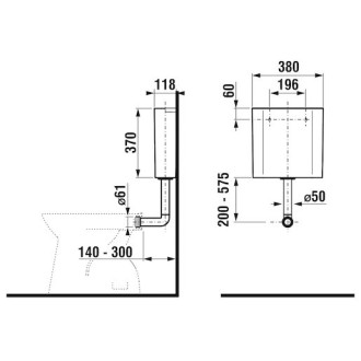 Nádržka na stenu k WC Jika H8937100000001
