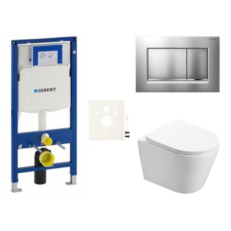 Cenovo zvýhodnený závesný WC set Geberit do ľahkých stien / predstenová montáž + WC SAT Infinitio SIKOGES3INF7