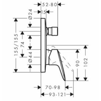 Vaňová batéria Hansgrohe Logis bez podomietkového telesa chróm 71405000