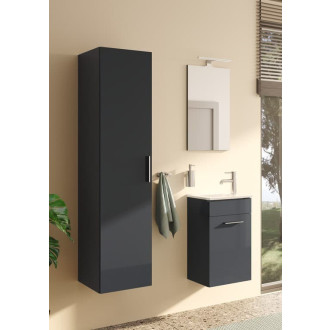 Kúpeľňová zostava s umývadlom zrkadlom a osvetlením Vitra Mia 39x61x28 cm antracit lesk MIASET40A