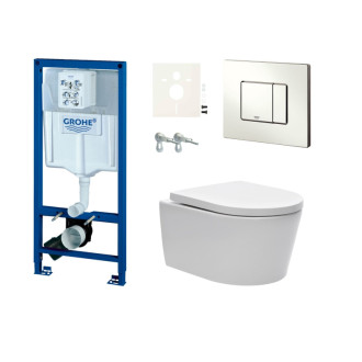 Cenovo zvýhodnený závesný WC set Grohe do ľahkých stien / predstenová montáž + WC SAT Brevis SIKOGRSBR2S