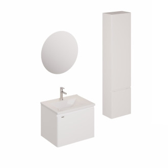 Kúpeľňová zostava s umývadlom vrátane umývadlovej batérie, vtoku a sifónu Naturel Ancona biela KSETANCONA11