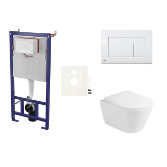 Cenovo zvýhodnený závesný WC set SAT do ľahkých stien / predstenová montáž + WC Glacera Ava SIKOSSAVA20K