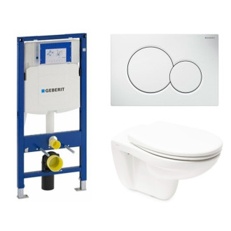 Cenovo zvýhodnený závesný WC set Geberit do ľahkých stien / predstenová montáž + WC Vitra Normus SIKOGESNORS01