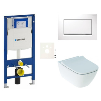 Cenovo zvýhodnený závesný WC set Geberit do ľahkých stien / predstenová montáž + WC Geberit Smyle SIKOGESSMS30