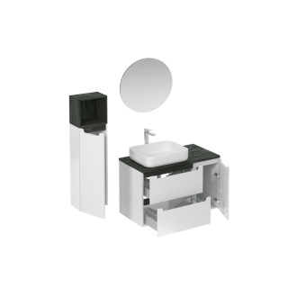 Kúpeľňová zostava s umývadlom vrátane umývadlovej batérie, vtoku a sifónu Naturel Stilla biela lesk KSETSTILLA018