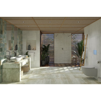 Umývadlo na dosku SAT Cemento 65x35 cm šedá bez prepadu CEM6535TS