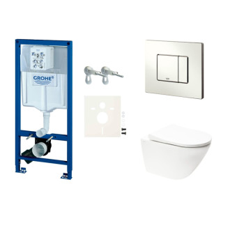 Cenovo zvýhodnený závesný WC set Grohe do ľahkých stien / predstenová montáž + WC Vitra Integra SIKOGRSINTRE2S