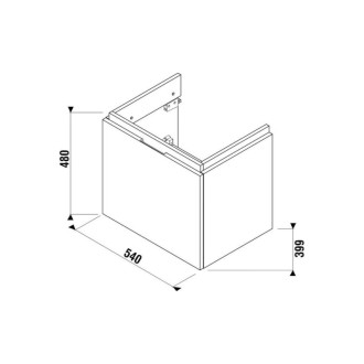 Kúpeľňová skrinka pod umývadlo Jika Cubito 54x39,9x48 cm biela H40J4223015001
