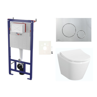 Cenovo zvýhodnený závesný WC set SAT do ľahkých stien / predstenová montáž + WC Vitra Integra SIKOSSINTRESU71K
