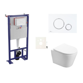 Cenovo zvýhodnený závesný WC set SAT do ľahkých stien / predstenová montáž + WC SAT Infinitio SIKOSSIN76