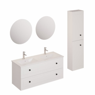 Kúpeľňová zostava s umývadlom vrátane umývadlovej batérie, vtoku a sifónu Naturel Forli biela KSETFORLI6