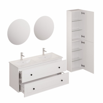 Kúpeľňová zostava s umývadlom vrátane umývadlovej batérie, vtoku a sifónu Naturel Forli biela KSETFORLI6