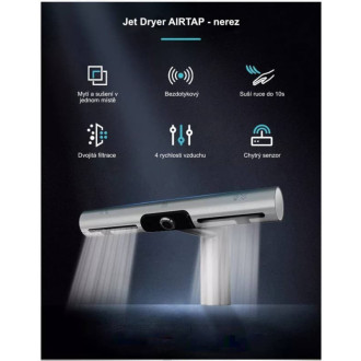 Senzorová elektronická umývadlová batéria Jet Dryer AIRTAP guľatá matný nerez 8596220013118