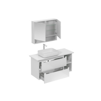 Kúpeľňová zostava s umývadlom vrátane umývadlovej batérie, vtoku a sifónu Naturel Stilla biela lesk KSETSTILLA003