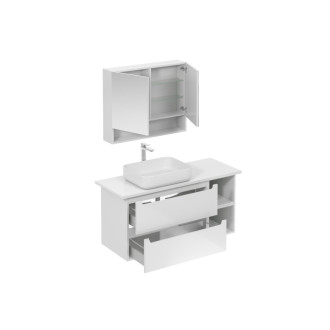 Kúpeľňová zostava s umývadlom vrátane umývadlovej batérie, vtoku a sifónu Naturel Stilla biela lesk KSETSTILLA003