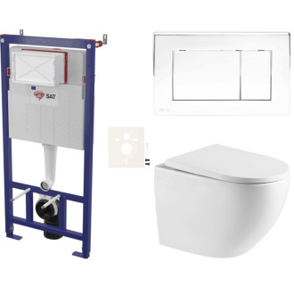 Závesný wc set do ľahkých stien / predstenová SAT SIKOSSTOR6721K