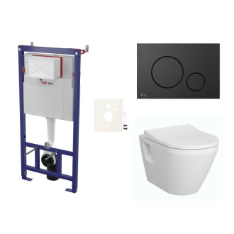 Cenovo zvýhodnený závesný WC set SAT do ľahkých stien / predstenová montáž + WC Vitra Integra SIKOSSINTRE68K