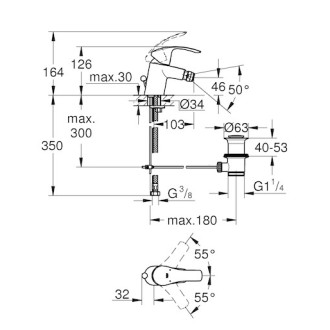 Bidetová batéria Grohe Eurosmart New s výpustou chróm 32929002