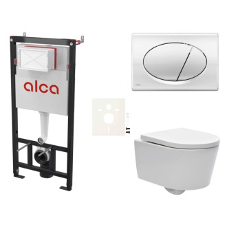 Cenovo zvýhodnený závesný WC set Alca do ľahkých stien / predstenová montáž + WC SAT Brevis SIKOASW2